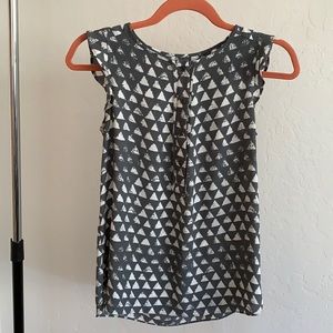 Ann Taylor Loft Dress Shirt XS Grey Pattern
